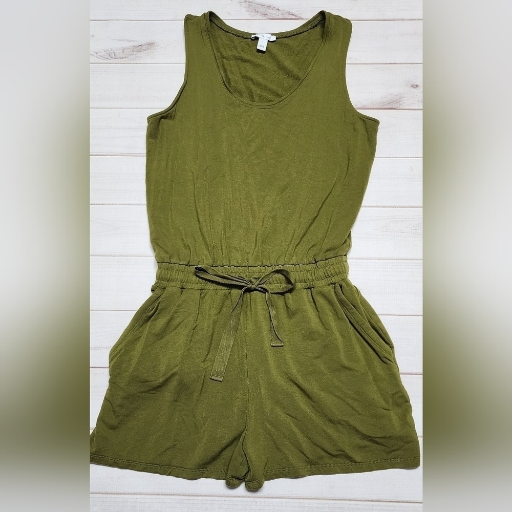 Daily Ritual Olive Green Shorts Romper with Pockets Small - New Without Tags